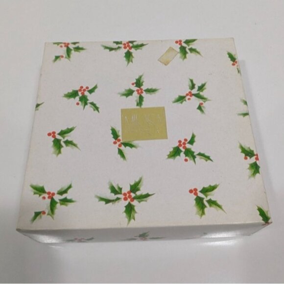 Mikasa Ribbon Holly Salad Plates Set Of 4 With Box Fine China Christmas Design - Picture 16 of 16